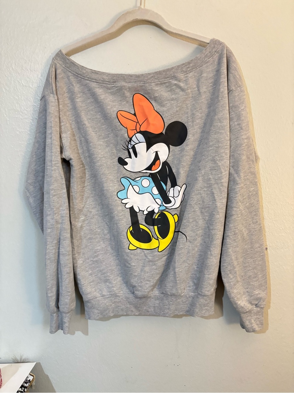 Disney Minnie Mouse Sweatshirt - Gray with Orange & Blue Accents